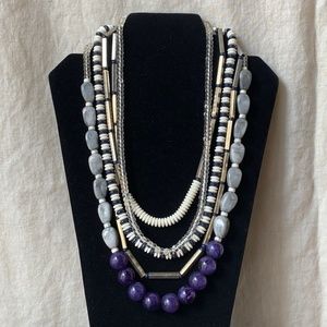 LOFT Multi-strand mixed media necklace